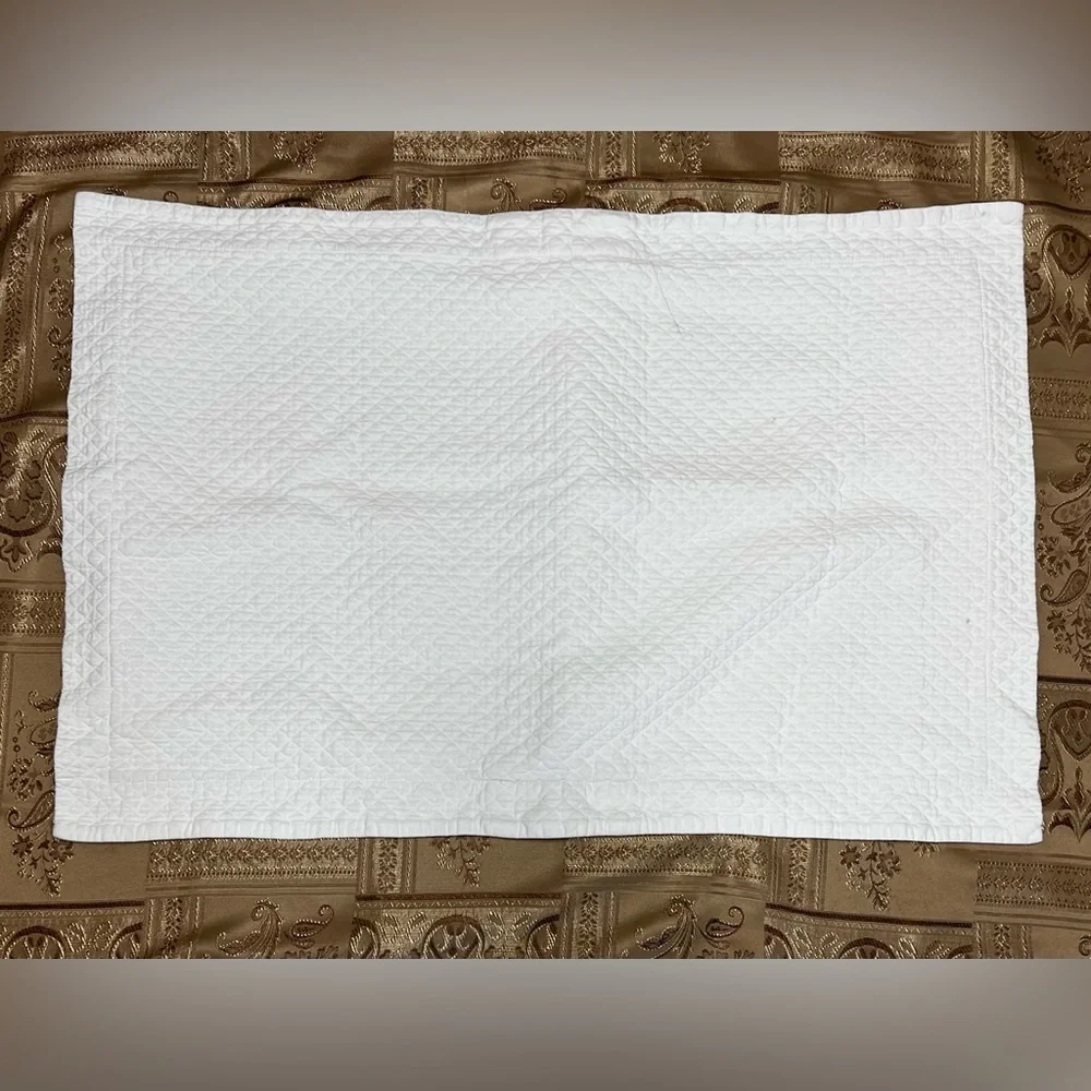 Restoration Hardware 2pc Set Quilted Ivory King & Standard Sham Pillowcase